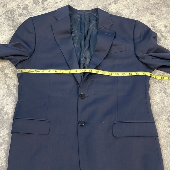 New Armani Collezioni Navy Blue Wool Blazer Suit Jacket 2 Button Sz 48S - Picture 14 of 15